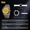 Luxury Mens Stainless Steel Automatic Mechanical Wrist Watch Gold Tone Skeleton Design 5