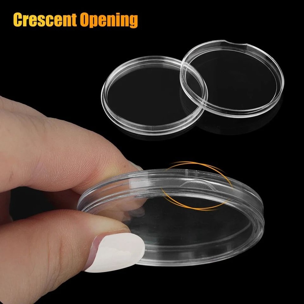Clear Coin Capsules Display Storage Case For US JFK Half Dollar Coins 2