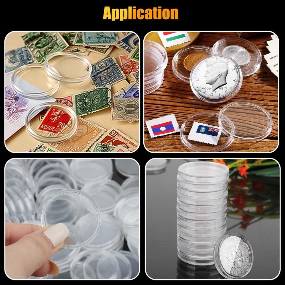 Clear Coin Capsules Display Storage Case For US JFK Half Dollar Coins 4