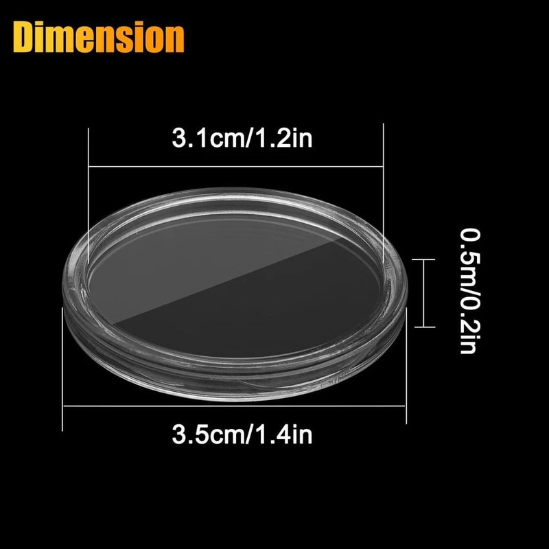 Clear Coin Capsules Display Storage Case For US JFK Half Dollar Coins 5