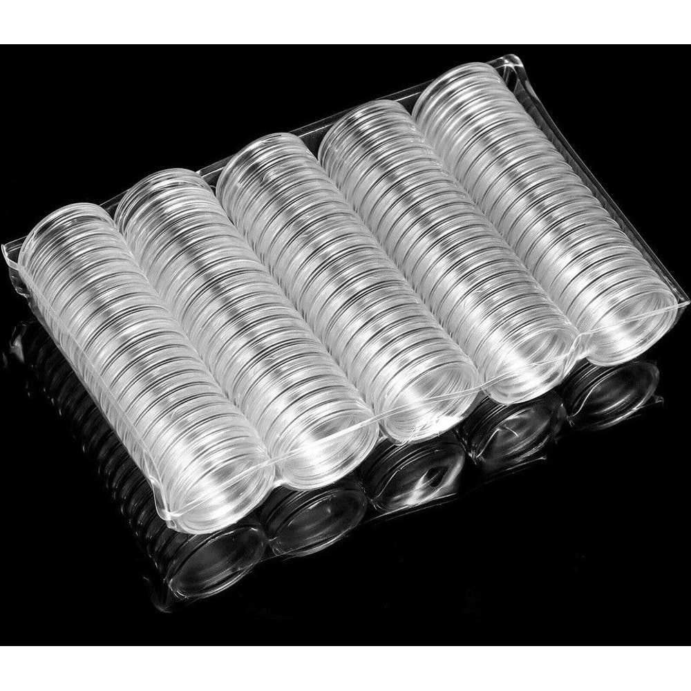Clear Coin Capsules Display Storage Case For US JFK Half Dollar Coins 0