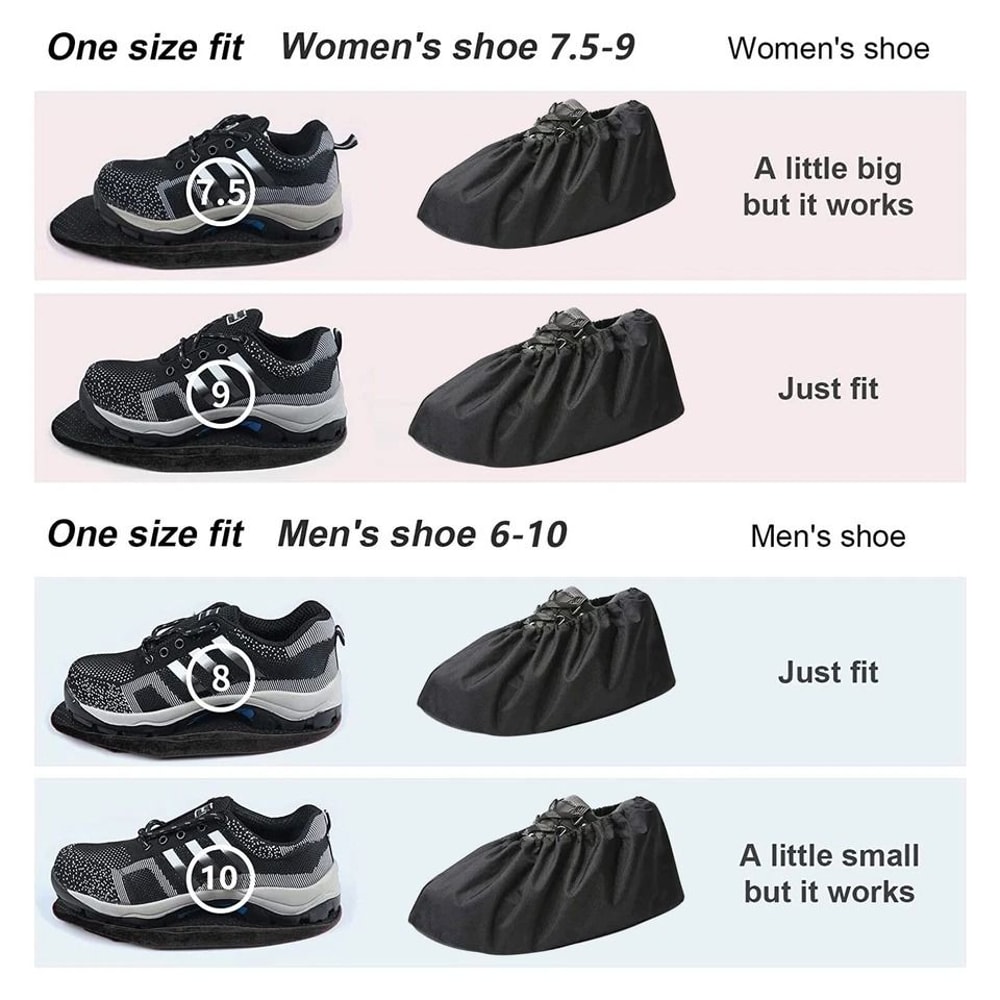 Waterproof Shoe Covers Washable Reusable NonSlip Sole Booties For Indoor Outdoor Use 1
