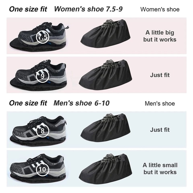 Waterproof Shoe Covers Washable Reusable NonSlip Sole Booties For Indoor Outdoor Use 1