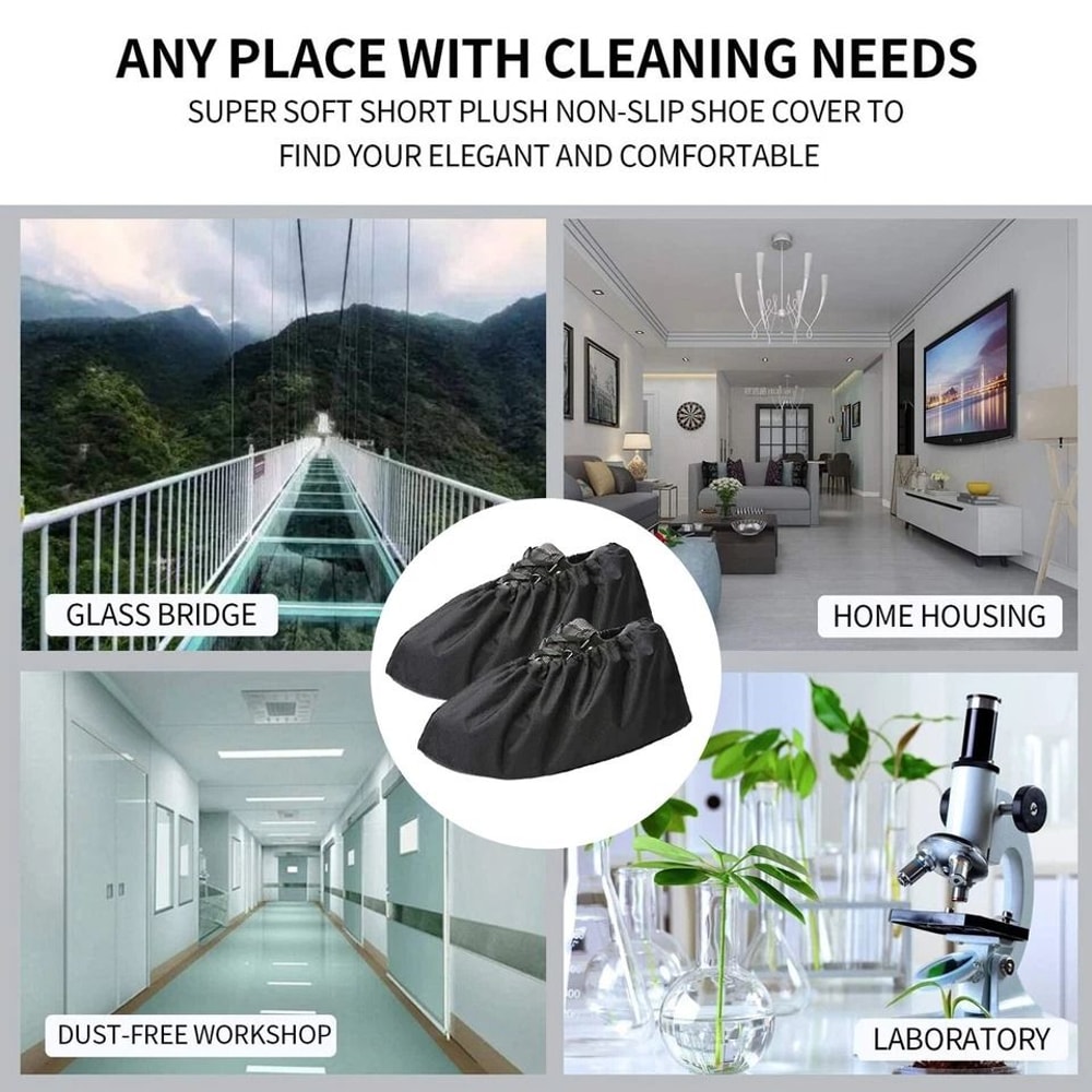 Waterproof Shoe Covers Washable Reusable NonSlip Sole Booties For Indoor Outdoor Use 3