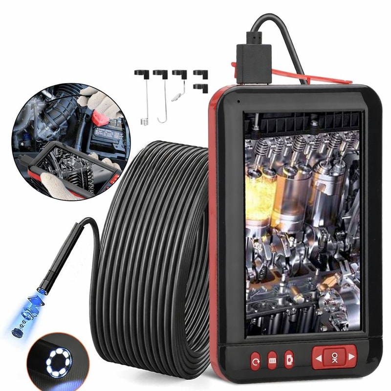 HD LED Industrial Endoscope Borescope Camera 1080P 8mm Inspection Snake Camera 0