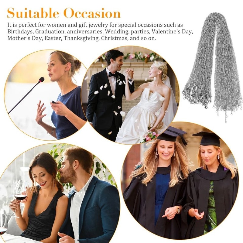 Stainless Steel Necklace Chains For DIY Jewelry Making Silver Tone 4