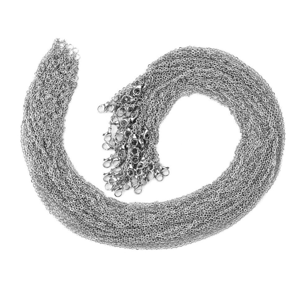 Stainless Steel Necklace Chains For DIY Jewelry Making Silver Tone 0