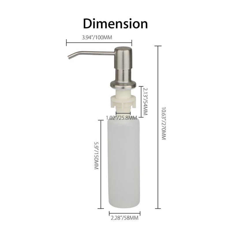 Stainless Steel Soap Dispenser For Kitchen Sink Hands Bath Liquid Pump Bottle Modern Durable Desig 5
