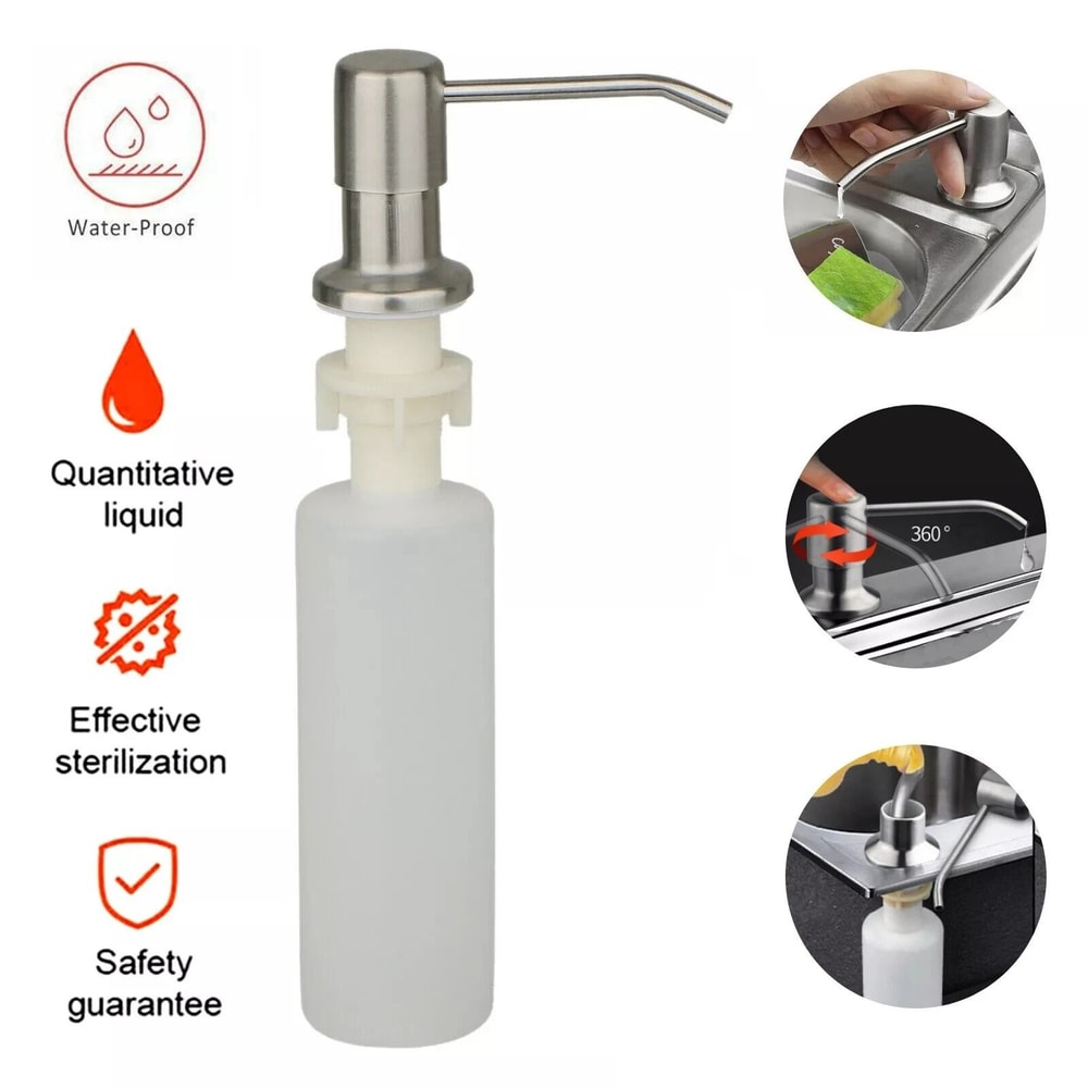 Stainless Steel Soap Dispenser For Kitchen Sink Hands Bath Liquid Pump Bottle Modern Durable Desig 6