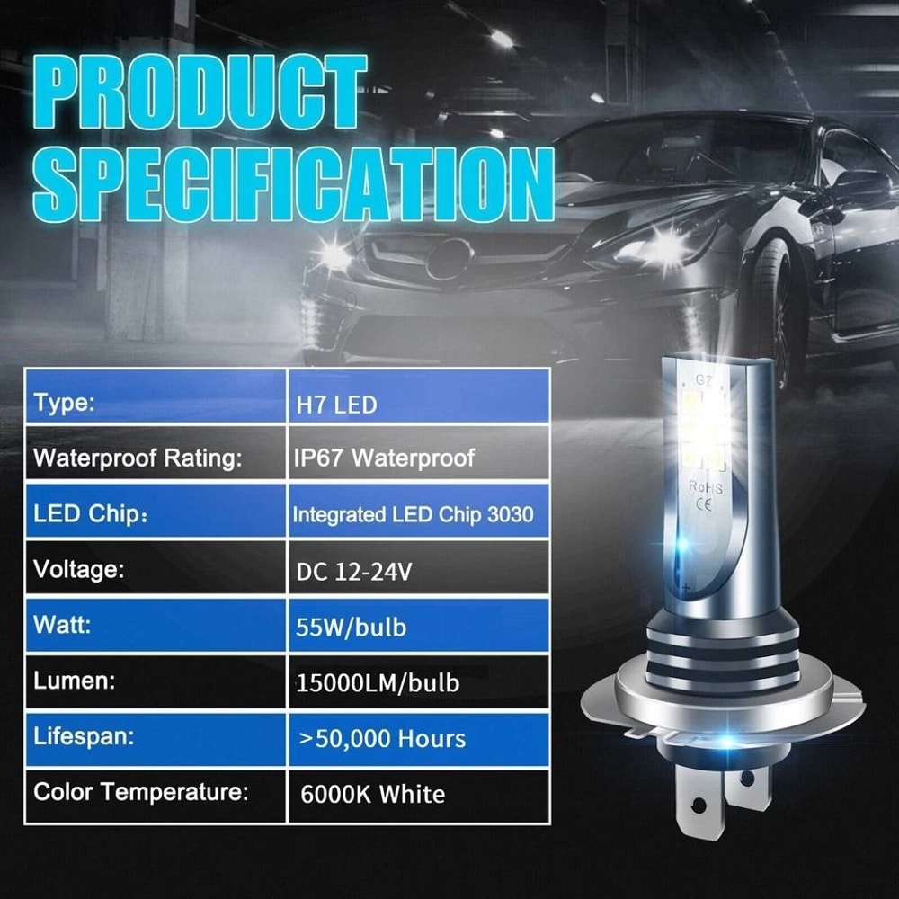 LED Fog Driving Light Bulbs Kit DRL Super Bright 6