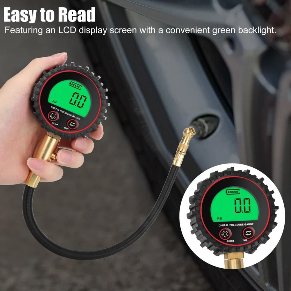 Digital Tire Pressure Gauge For Car Truck Bike High Accuracy Meter With LCD Display 2