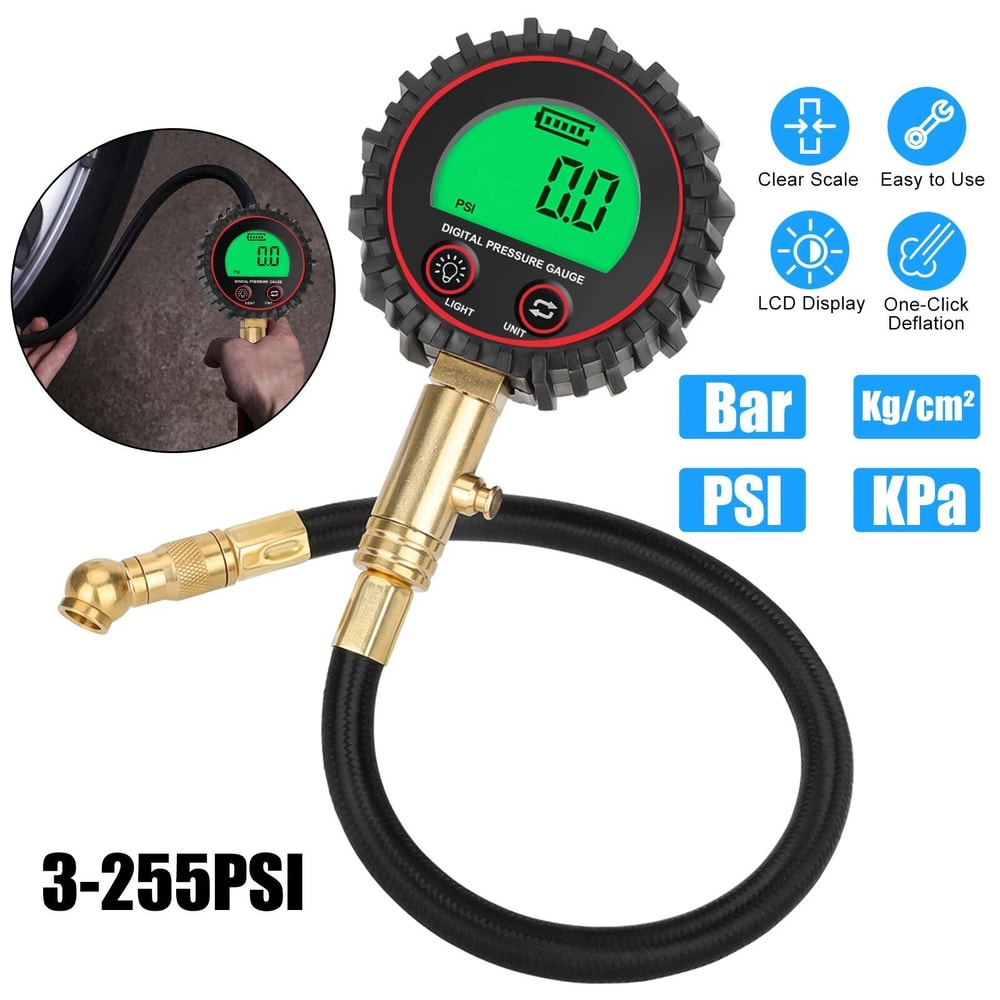 Digital Tire Pressure Gauge For Car Truck Bike High Accuracy Meter With LCD Display 7