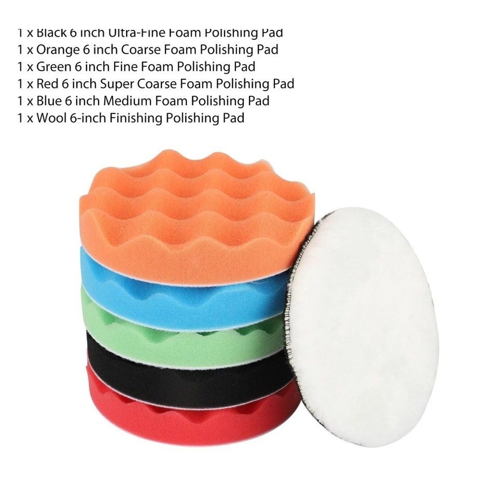 Car Buffing Pads Kit For Drill Polishing Sponge Foam Pads For Waxing And Detailing 9