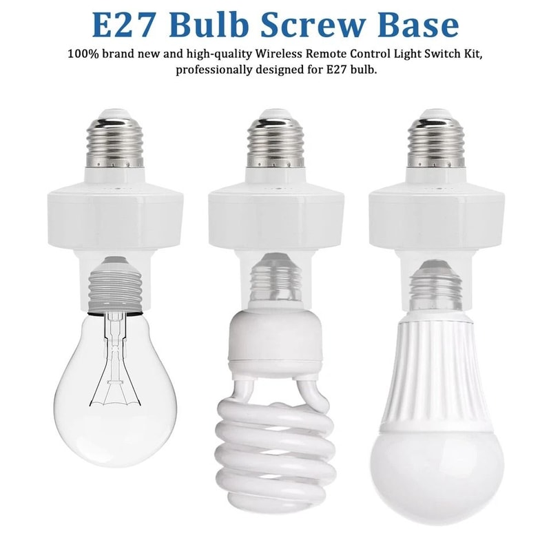 Wireless Remote Control Light Switch Kit For Bulb Long Range Lamp Socket 2