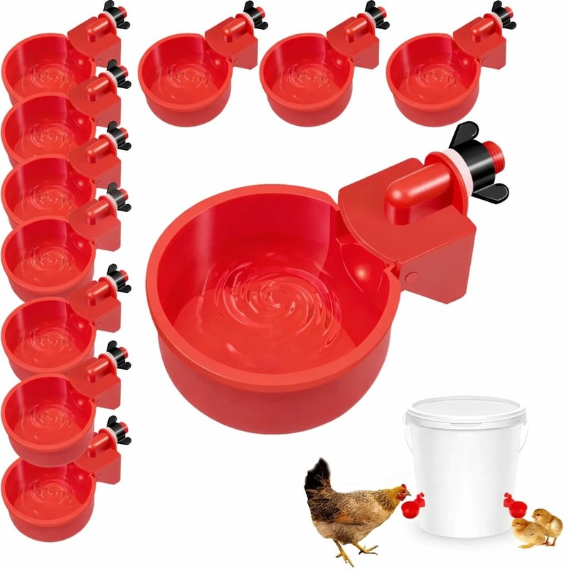 Automatic Poultry Watering Cups For Chickens Ducks Quail Hens Easy Clean LeakProof Drinkers 0