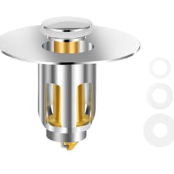 universal pop-up drain stopper for bathroom sink anti-blocking, easy-install, stainless steel