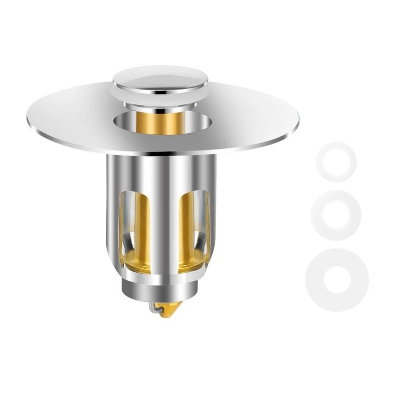 Universal PopUp Drain Stopper For Bathroom Sink AntiBlocking EasyInstall Stainless Steel 0