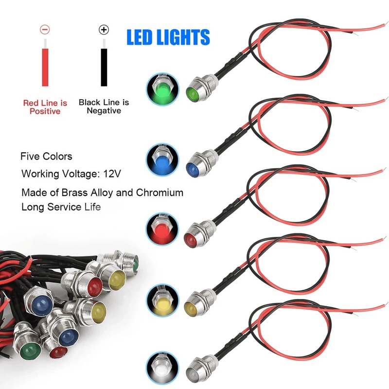 LED Indicator Lights For Car Boat And Dashboard Pilot Panel Lamps 4