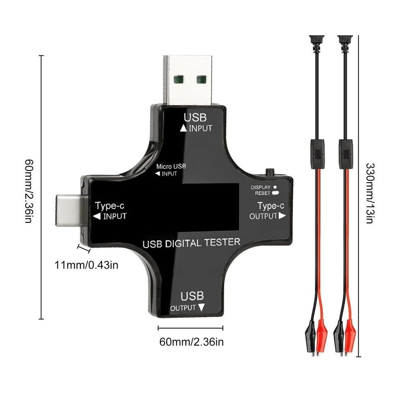 USB TypeC Digital Power Meter Tester Voltage Current Power And Temperature Monitor For USBC Devices 7