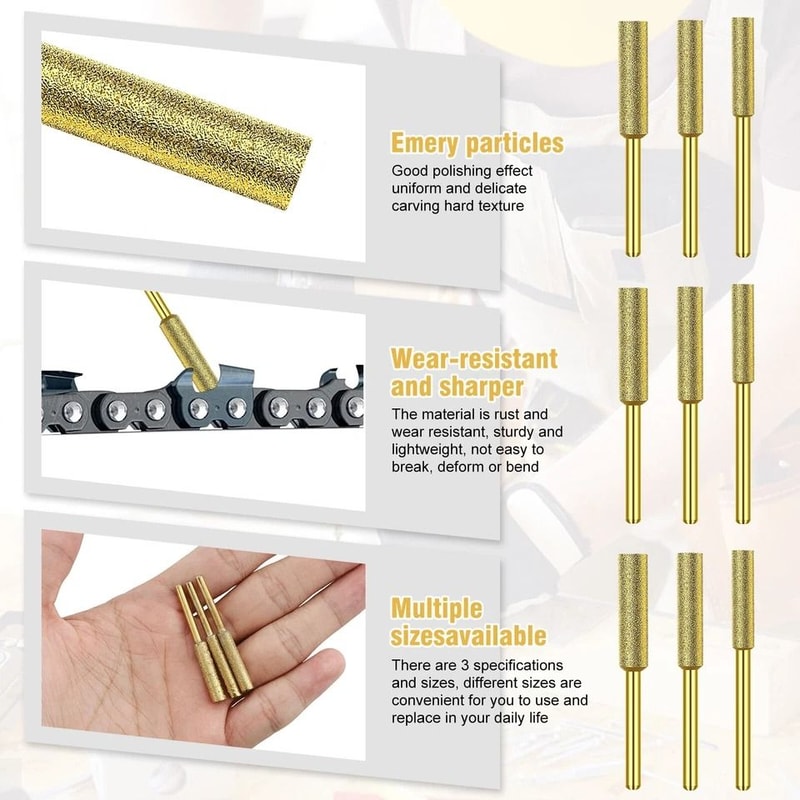 Diamond Chainsaw Sharpener Burr Grinding Stones 2