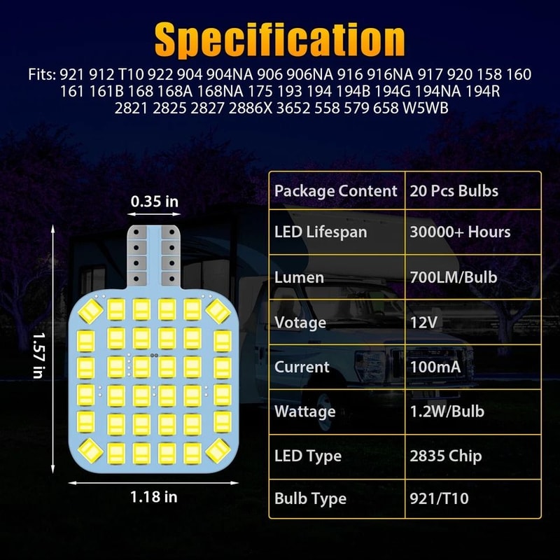 Super Bright LED Bulbs For RV Camper Interior 2