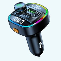 bluetooth fm transmitter car adapter with usb pd charger & hands-free calling