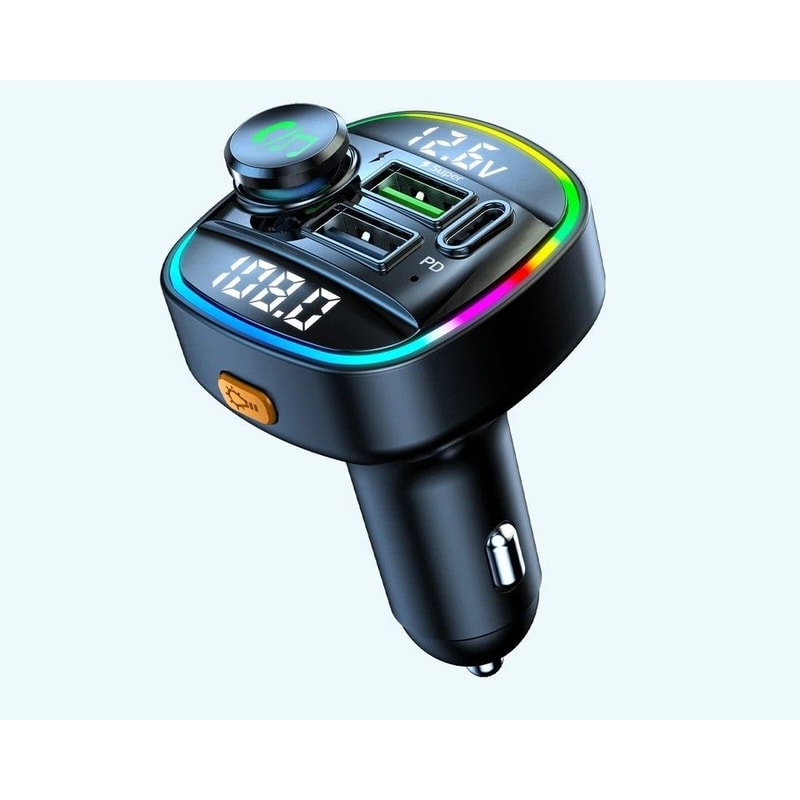 Bluetooth FM Transmitter Car Adapter With USB PD Charger HandsFree Calling 0