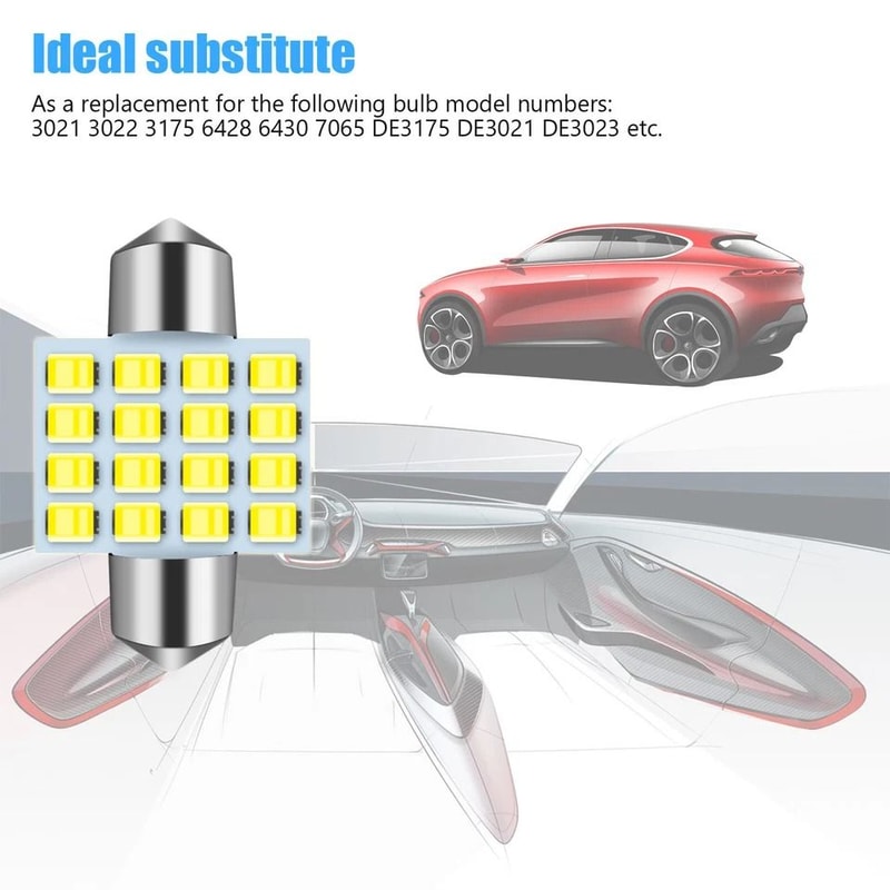 Festoon LED Bulbs White CANBUS Replacement For Dome Map Lights 2