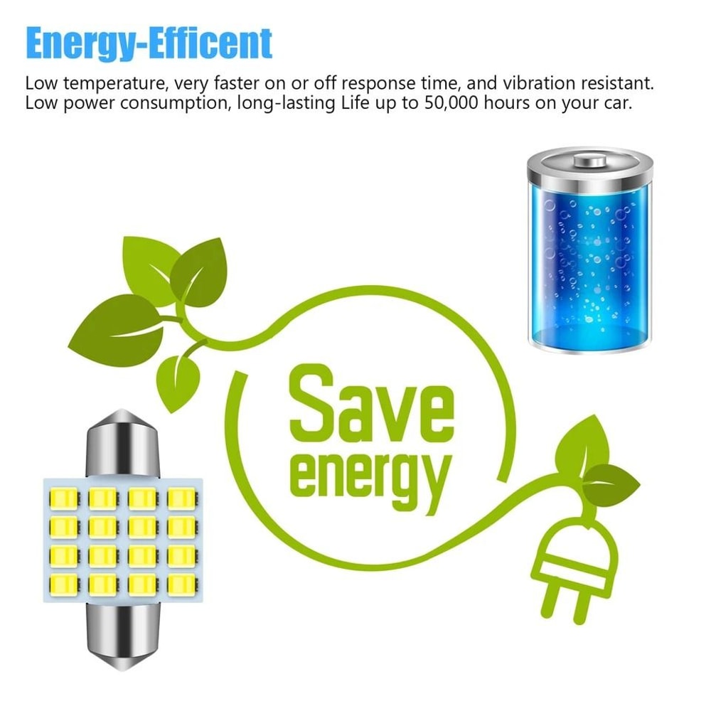 Festoon LED Bulbs White CANBUS Replacement For Dome Map Lights 7