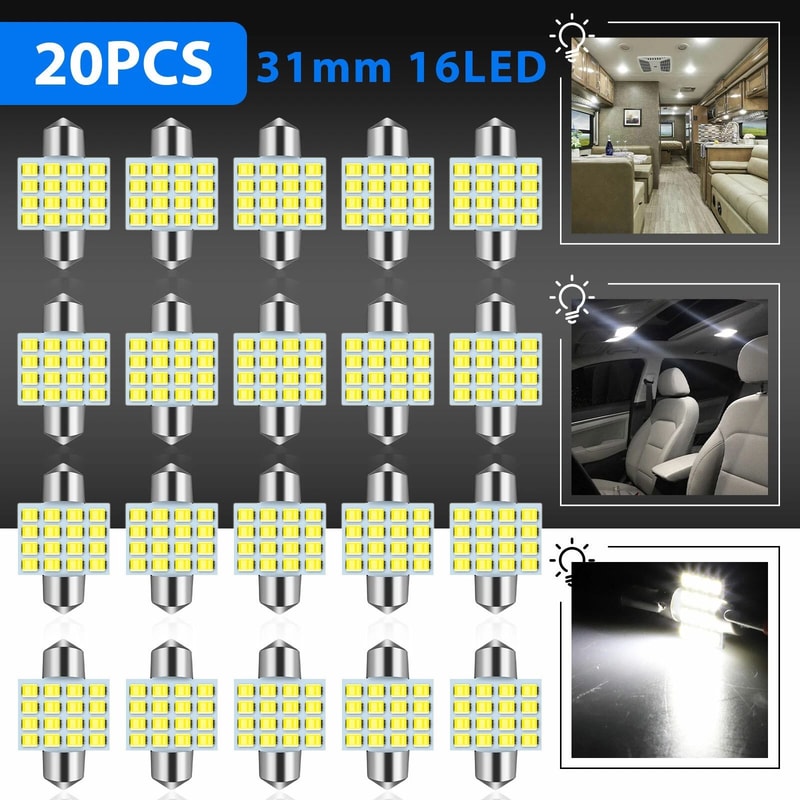 Festoon LED Bulbs White CANBUS Replacement For Dome Map Lights 8