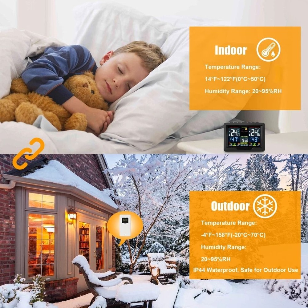 Wireless LCD Weather Station With Dual Alarm Thermometer 2