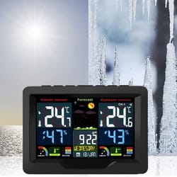 wireless lcd weather station with dual alarm & thermometer