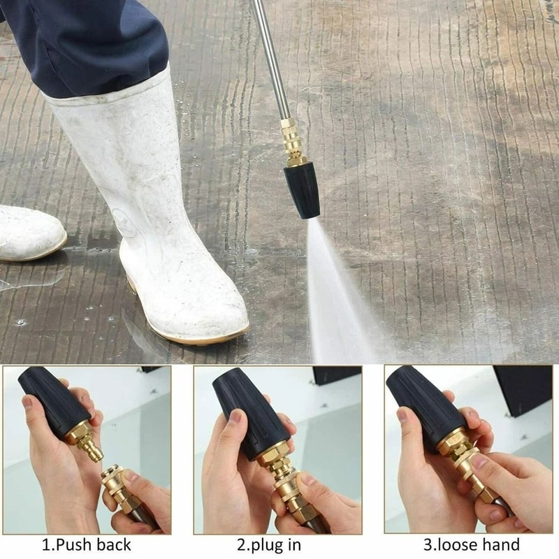 High Pressure Washer Turbo Nozzle GPM PSI Spray Tip Quick Connect 3