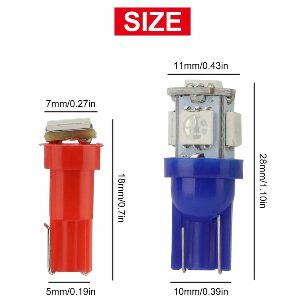 SMD LED Bulbs For Speedometer Dashboard Lights MultiColor Vehicle Lighting Upgrade 5