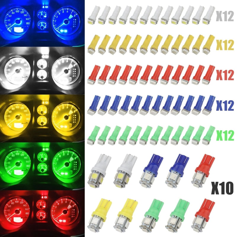 SMD LED Bulbs For Speedometer Dashboard Lights MultiColor Vehicle Lighting Upgrade 9