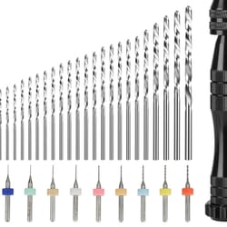 precision mini hand drill diy kit with micro twist & pcb mini drill bits for rotary tools, craft & electroni
