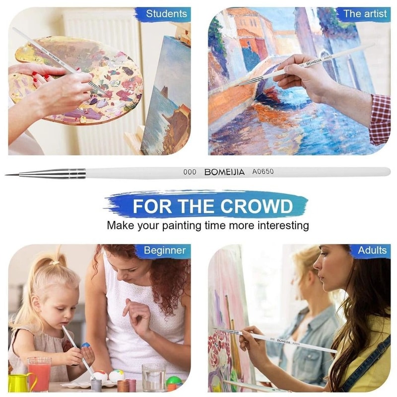 Micro Liner Artist Paint Brush Set Perfect For Acrylic Watercolor Painting 2