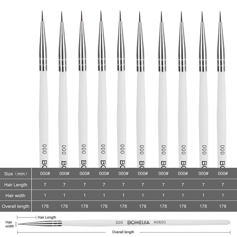 Micro Liner Artist Paint Brush Set Perfect For Acrylic Watercolor Painting 3