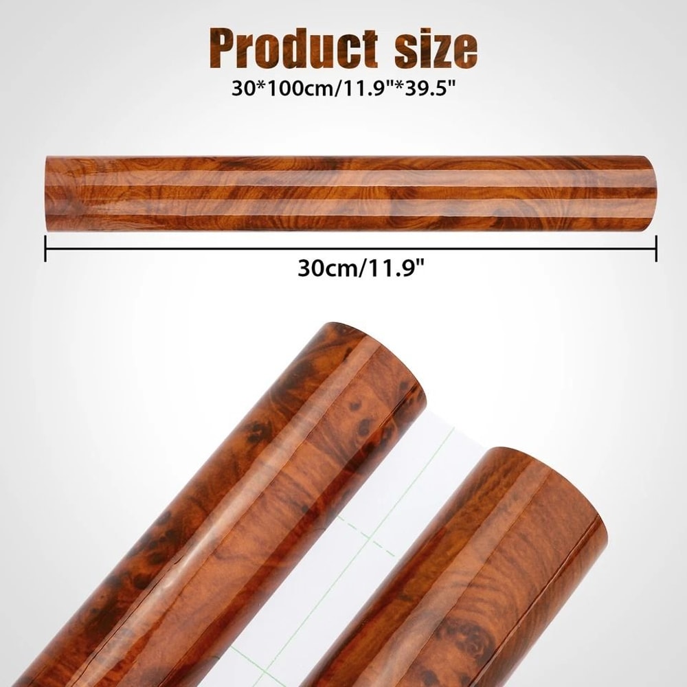Wood Grain Vinyl Wrap Sticker Car Interior Glossy Film Decal DIY Dashboard Console Decoration 6