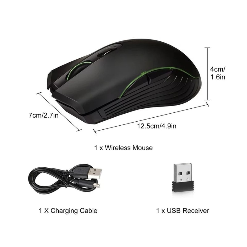 Wireless Gaming Mouse With Color LED Backlight USB Rechargeable Optical Sensor For PC 8