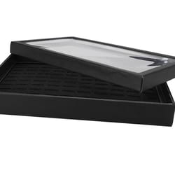 jewelry ring display case elegant storage box for rings, earrings, and more, stackable & dustproof