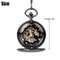 Mens Mechanical Pocket Watch Steampunk Skeleton Black Retro Luxury Chain 5