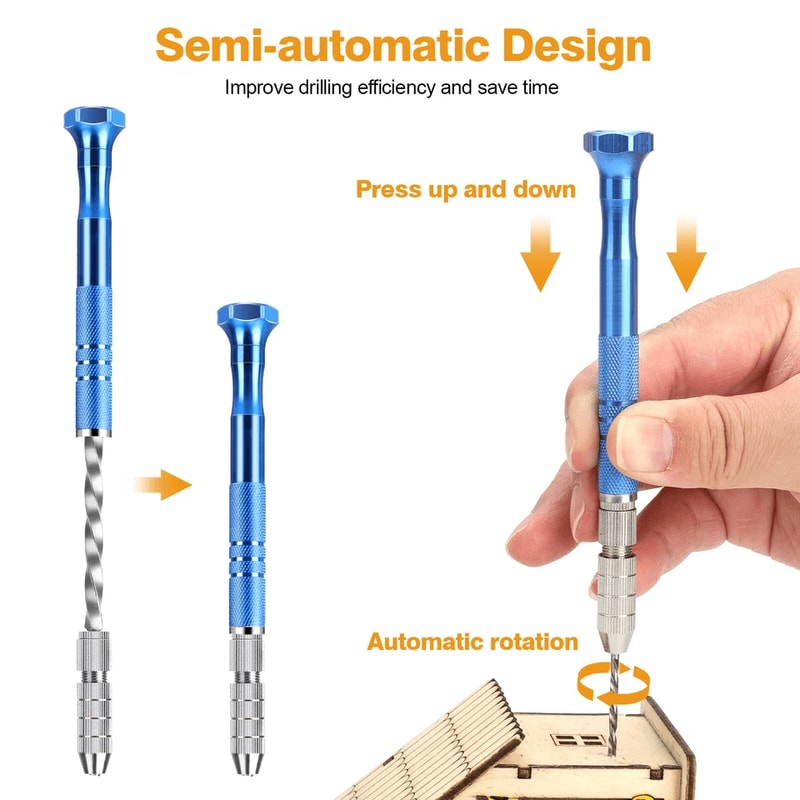 Pin Vise Hand Drills Rotary Tool Precision Micro Twist Drill Bits 5