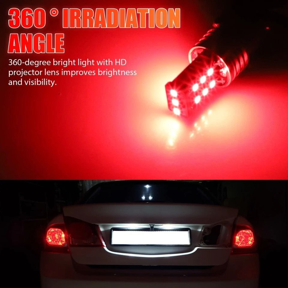 LED Strobe Flashing Brake Tail Light Bulbs LED Safety Alert Stop Parking Lights For Cars 2