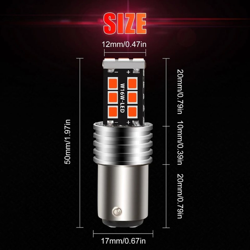 LED Strobe Flashing Brake Tail Light Bulbs LED Safety Alert Stop Parking Lights For Cars 6