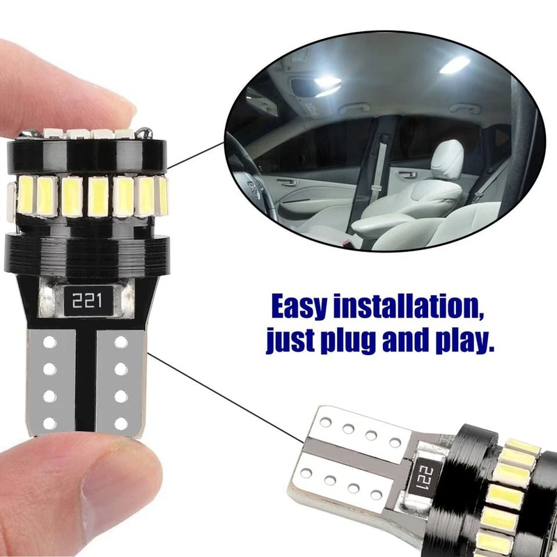 White LED Interior License Plate Bulbs ErrorFree LongLasting 2