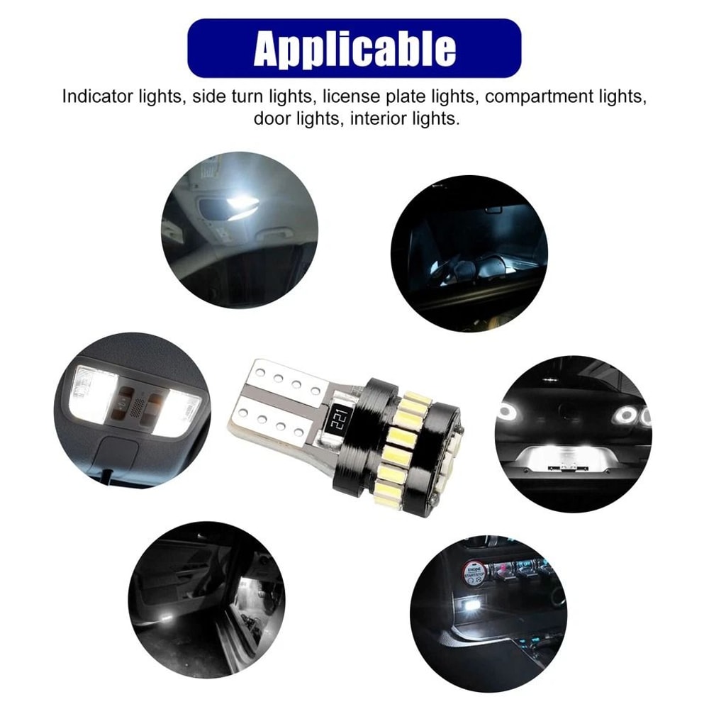 White LED Interior License Plate Bulbs ErrorFree LongLasting 4
