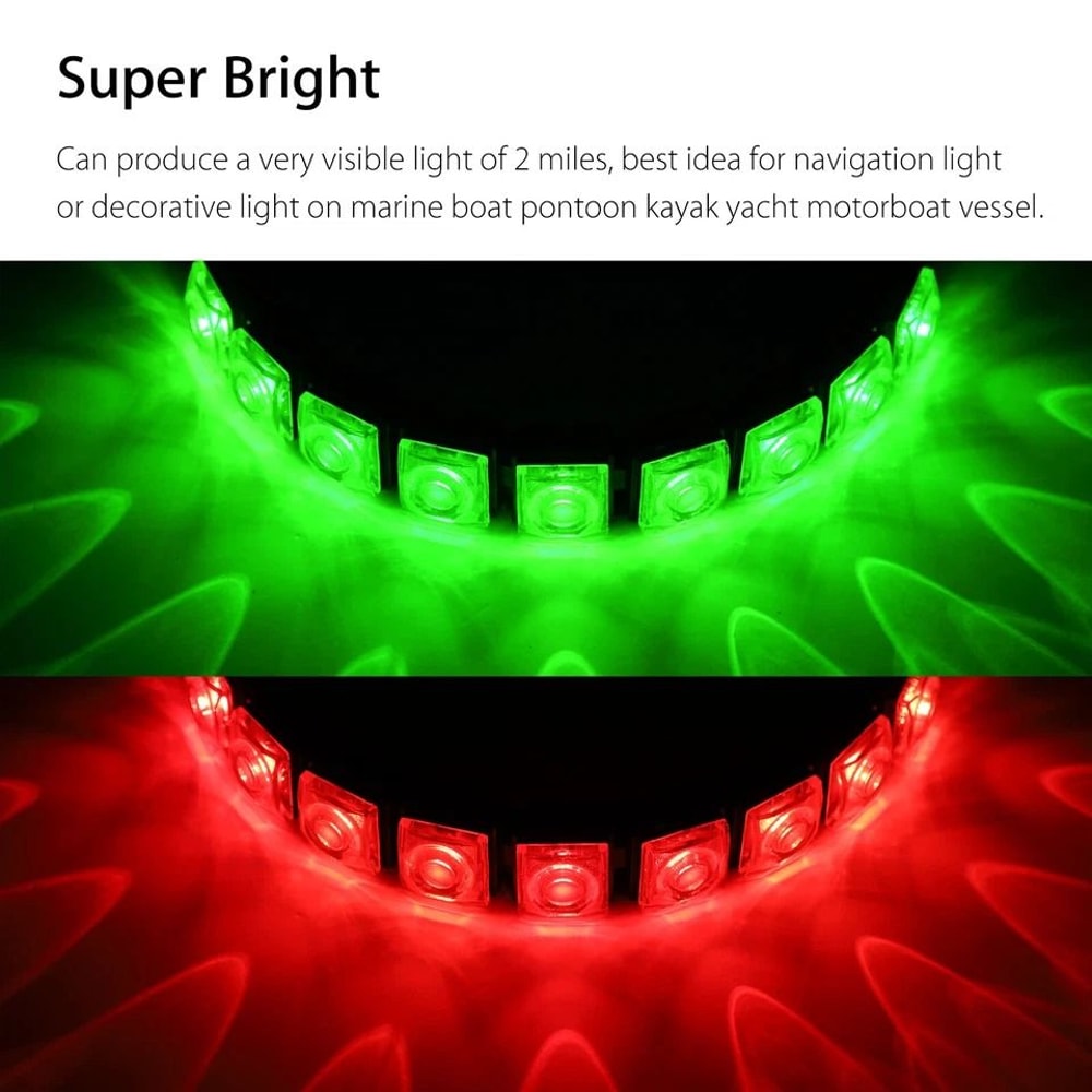 Red Green Waterproof Marine Boat Bow LED Strips Submersible Navigation Lights For Boats 1