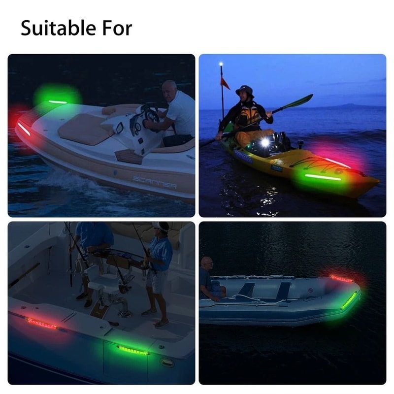 Red Green Waterproof Marine Boat Bow LED Strips Submersible Navigation Lights For Boats 6
