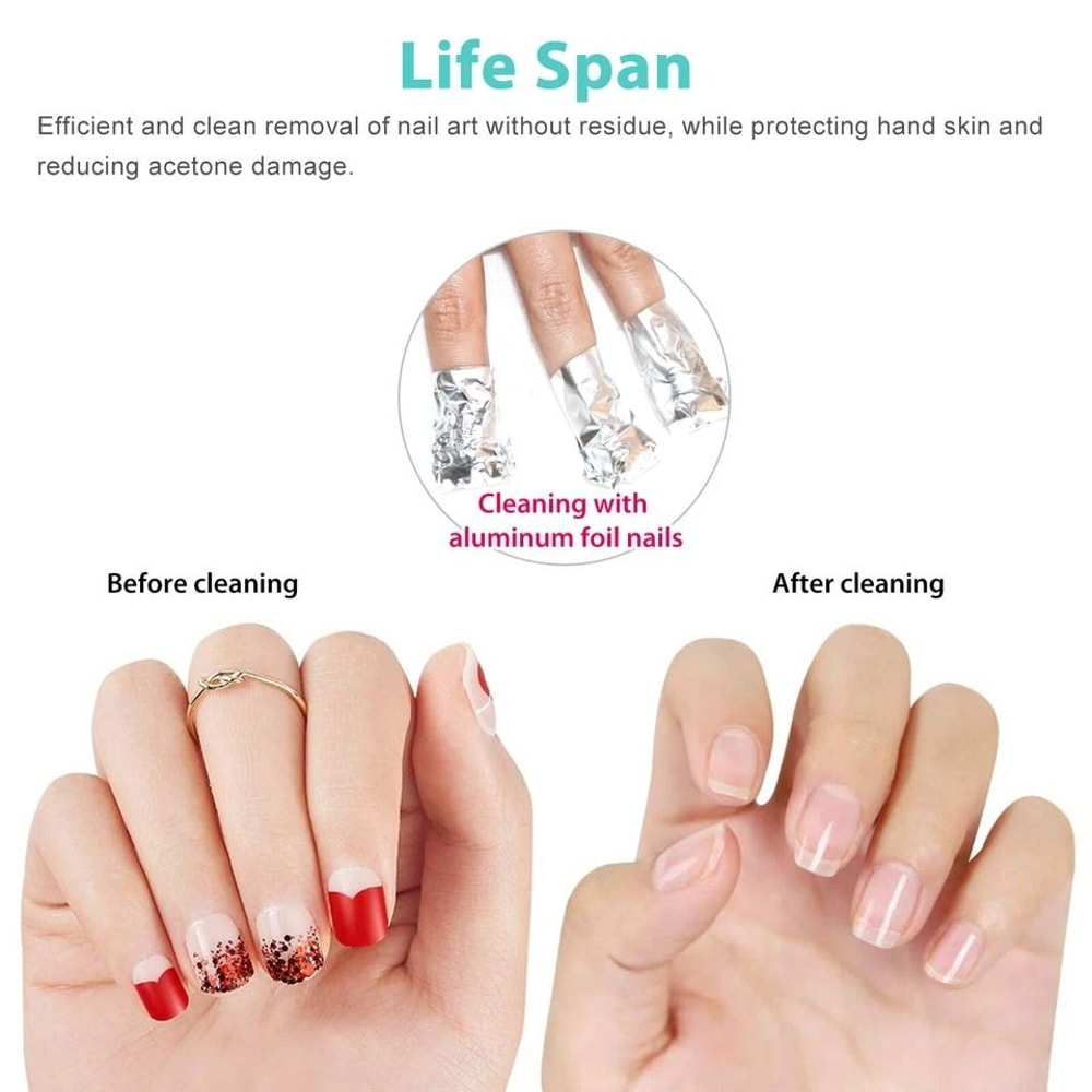 Aluminium Foil Nail Wraps For Gel Polish Removal SoakOff Manicure Cleaner Disposable Nail Wipes Fo 4